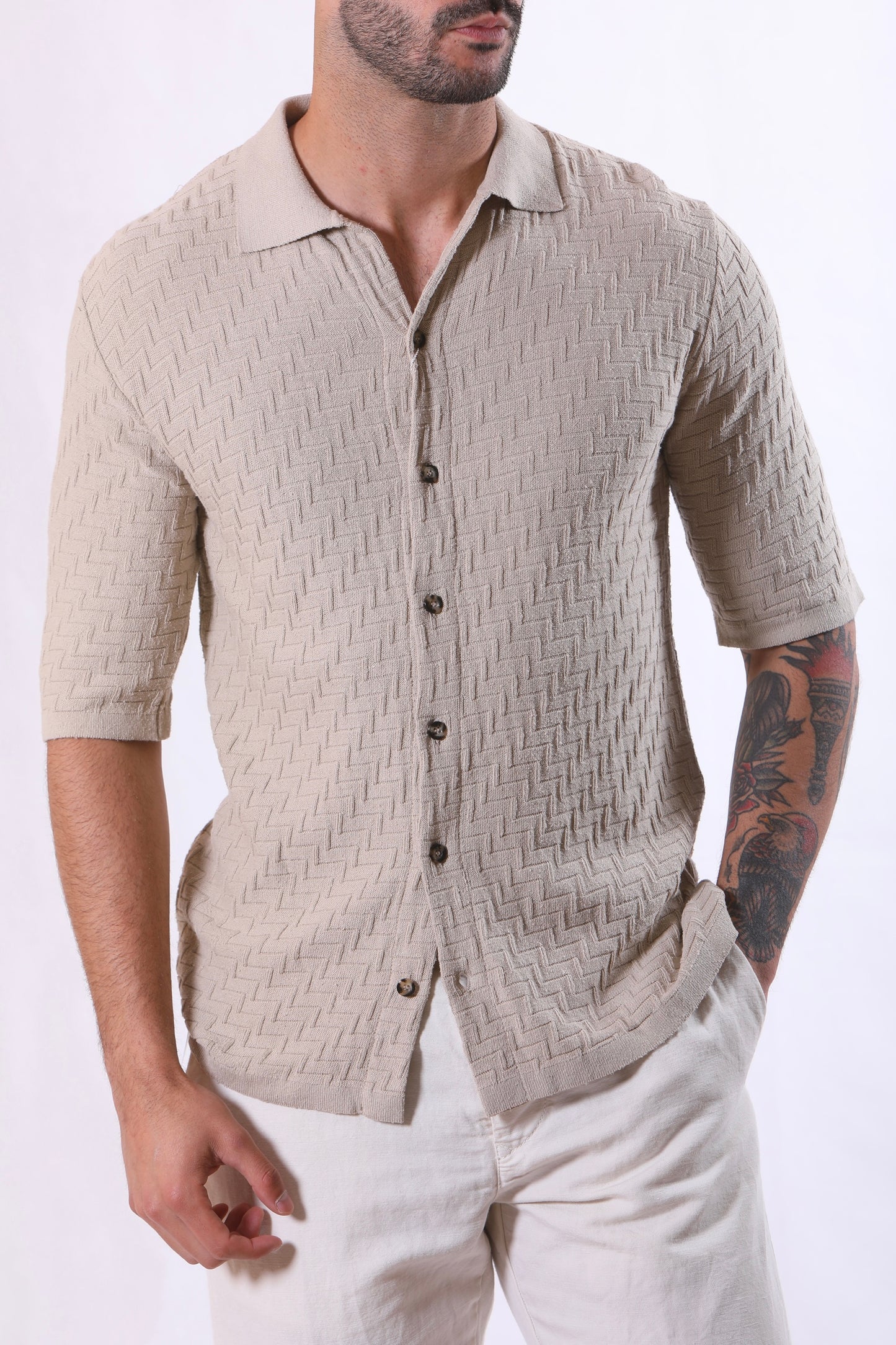 Polo in Seta con bottoni - Made in Biella