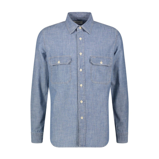 Camicia in chambray con tasche applicate