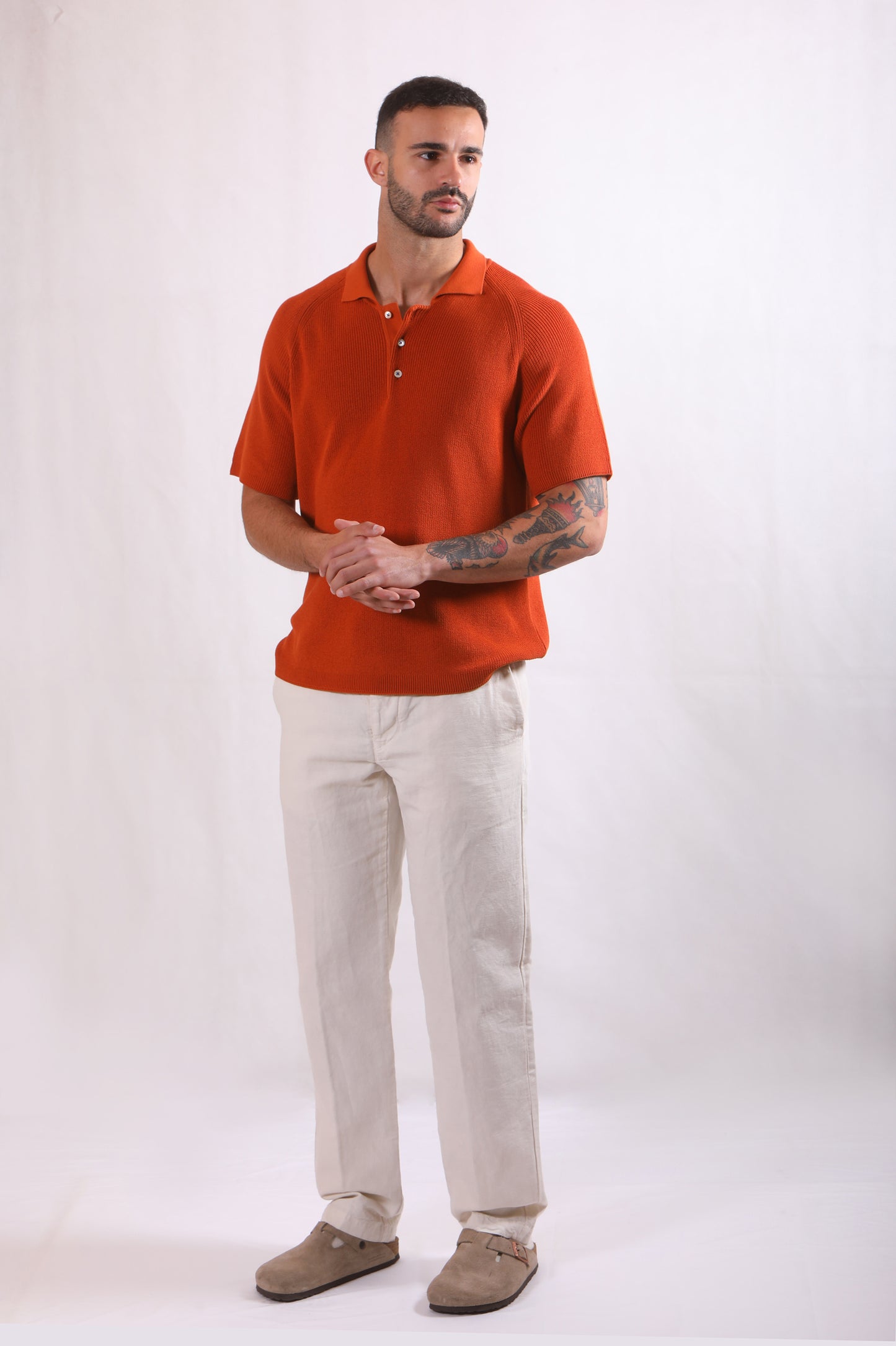 Polo in Cotone con Spalla Raglan